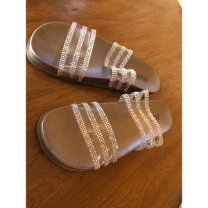 Rose Gold Slides Sandals Size 10
